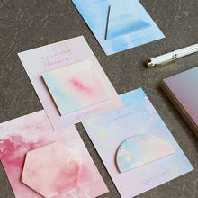 Fantastic Watercolor Geometric Self-Adhesive Memo Pad Sticky Notes Paper Bookmark School Office Stationery Gifts Supply 2022 - buy cheap