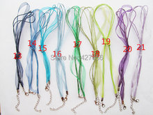 50pcs 20 Colors 18inch Ribbon Wax Snake Necklace Cord ,1.8inch Extender Chain,12mmx7mm Lobster Clasp,DIY Accessory 2024 - buy cheap