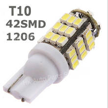 HotSale 100pcs/lot Car Led t10 42 smd leds car led light bulbs W5W 194 1206/3020 42SMD 42led white color Side Interior Bulb 2024 - купить недорого