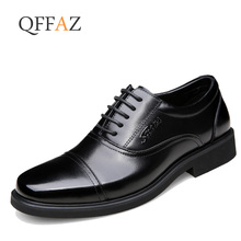 Qfaz-zapatos informales de cuero genuino para hombre, calzado Formal de negocios, para vestir y oficina, de lujo, Oxford transpirable, para primavera y otoño 2024 - compra barato
