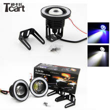 Tcart 2pcs Auto LED Fog Light With Lens COB Angel Eyes 3.5 Inch 89mm Projector Halo Rings White Led Fog Lamps For Toyota Corolla 2024 - buy cheap