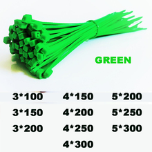 Laços plásticos de nylon, laços de fio com fecho automático, 3*100 3*150 3*200 4*150 verde 1000 peças, de nylon 2024 - compre barato