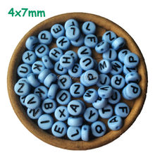 Blue Acrylic Flat Round Letter Alphabet Beads Random Mixed Letters Spacer Beads Jewelry Making Findings 100pcs 4*7mm 2024 - buy cheap