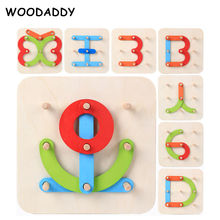 Rainbow WOODADDY Geométricas Montagem Blocos Cognição Forma Coluna De Madeira Brinquedos Para Crianças Blocos Educacionais Brinquedos Do Bebê Presente 2024 - compre barato
