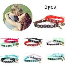 2pcs/pair Couple Bracelets Best Friends With Key Lock Rope Chains Lovers Personalized Gift Handmade Charm Bracelet Accessories 2024 - buy cheap