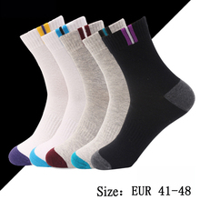 Calcetines de negocios informales para hombre, medias de algodón de alta calidad, de marca, talla grande US 8-12 (EUR 41-48), 5 pares 2024 - compra barato