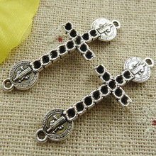 Frete grátis 132 peças conectores prata jesus cruz tibetana 39x13mm #4669 2024 - compre barato