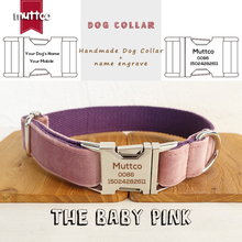 MUTTCO-collar de perro grabado para caminar, correa de perro personalizada, nombre de cachorro, entrenamiento de seguridad, color rosa, UDC080 2024 - compra barato
