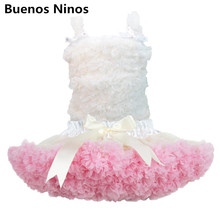 Белый шифоновый топ на бретельках и розовая юбка, комплект бальная гофрированная юбка юбочка для девочек, комплект с пачкой, бесплатная доставка 2024 - купить недорого