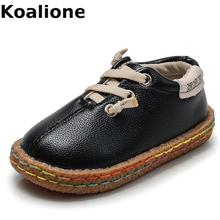 Kids Shoes For Boys Girls Leather Shoes Vintage Oxford Black Children Casual Loafer Moccasins Baby Toddler Shoes Soft Sole Flats 2024 - buy cheap