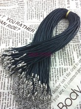 Wholesale 100pcs/lot Lobster Clasp Black Waxen Cord Necklace String 45cm Necklace DIY Cords Jewelry Making Materials 2024 - buy cheap