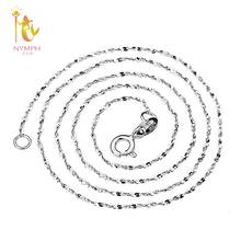 NYMPH Genuine 18K White Gold Necklace Fine Jewelry au750 Jewelry O Shape Wedding Party Gift For Women 40/45cm X311 2024 - buy cheap
