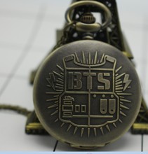 Antique Steampunk Vintage BTS Quartz Pocket Watch Analog Pendant Necklace Chain Mens Womens relogio de bolso  Bronze Gray Gift 2024 - buy cheap