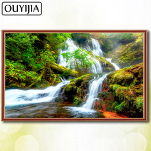 OUYIJIA 5D DIY Diamond Painting Full Square Scenery Waterfall Nature Diamond Embroidery For Sale Mosaic Picture Of Rhinestone 2024 - buy cheap