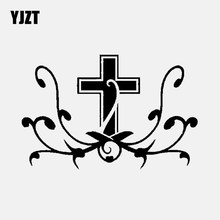 Yjzt adesivo chinês em forma de cruz cristã, adesivo de 13.5cm x 8.7cm para janela de carro e caminhão com detalhes pretos/prateados 2024 - compre barato