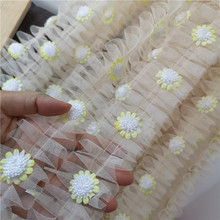 Apricot mesh ruffles lace chrysanthemum flower home curtain fold lace trim accessories 2024 - buy cheap