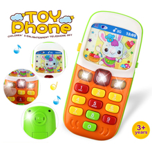 Электронный игрушечный телефон для детей, мобильный телефон для малышей, Обучающие игрушки, музыкальный звуковой аппарат, игрушка для детей (цвет случайным образом) 2024 - купить недорого