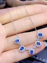 Natural blue sapphire gem necklace Pendant S925 silver natural gemstone necklace grace Diana woman girl party gift jewelry 2024 - buy cheap