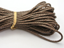 60 метров коричневый витой вощеный хлопковый шнур нитка линия 2 ммм 2024 - купить недорого