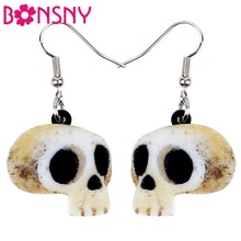 Bonsny Statement Acrylic Halloween Ancient Skull Earrings Drop Dangle Novelty Punk Jewelry For Women Girls Decorations Charms 2024 - buy cheap