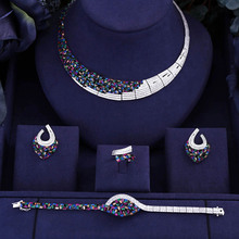 jankelly Hotsale Nigeria 4pcs Bridal Jewelry Sets New Fashion Dubai Full Jewelry Set For Women Wedding Party Accessories Design 2024 - buy cheap