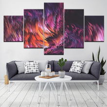 Enfeite de arte para parede, embelish, 5 peças com linhas coloridas e abstratas, para decoração de casa e sala, em hd, pintura a óleo 2024 - compre barato