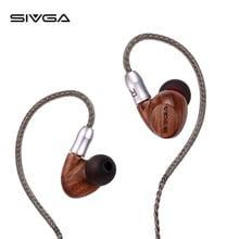 SIVGA SW001 Wooden Earphone Hifi Monitor 2 Unit Balanced Armature Earbuds Earpiece with microphone 2024 - buy cheap