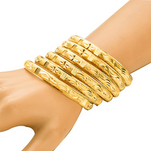 Pulseiras de joias etíopes douradas 6 estações joias estilo dubai e douradas para mulheres braceletes africanos e presentes para mulheres 2024 - compre barato