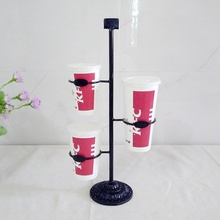 Bar iron display stand paper cup storage stand coffee shop internet cafe milk tea shop beverage cup display stand wx7021502 2024 - buy cheap