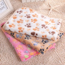 1pc Puppy Cushion Soft Coral Velvet Foot Print Small Medium Dog Cat Bed Mat Pet Supplies Warm Sleeping Mattress Pet Rest blanket 2024 - buy cheap