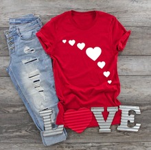 Camiseta con estampado de corazón para mujer, ropa Hipster de algodón, estilo grunge, tumblr, estética gótica 2024 - compra barato