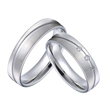 Alianças de casamento unissex conjunto de anéis, joias de aço inoxidável branco e dourado para casal sem ferrugem/desbotamento 2024 - compre barato