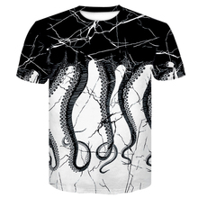 Мужская/женская футболка с коротким рукавом Octopus Tentacle, футболка в стиле хип-хоп с 3D-принтом, летняя футболка с коротким рукавом 2024 - купить недорого