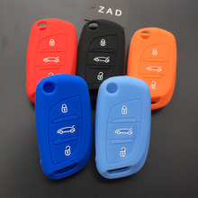 ZAD silicone car key case cover holder set for Citroen C2 C3 C4 C5 DS4 For Peugeot 107 207 307 407 308 607 3button Folding Key 2024 - buy cheap
