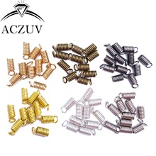1000 pces mola prendedor prendedor grampos tampões de extremidade para o cabo de couro 1mm 2mm 3mm 4mm 5mm joias descobertas sce001 2024 - compre barato