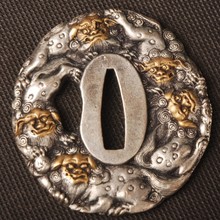 Espada delicada de alta calidad, accesorio de oro y plata, Tsuba para espada japonesa samurái Katana o Wakizashi, artesanía clásica de Metal GD030 2024 - compra barato