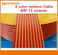Free Ship by EMS/DHL 50m/lot 4 color rainbow Cable 40P 12 strands copper wire,outer diameter 1.4MM pure connector wire 2024 - buy cheap