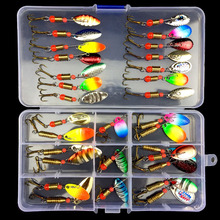 31/piece set Fishing Lures Spoon Bait Set Metal Lure Kit Sequins DD Fishing Lures with Box Treble Hook Tackle Hard Bait 2024 - buy cheap