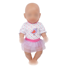 Roupa de boneca traje peça única branca saia roxa encaixa 43 cm bonecas de bebê e 18 polegadas acessórios de roupas de bonecas de menina f586 2024 - compre barato