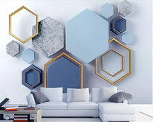 Beibehand-papel de parede 3d de tamanho personalizado, moderno, minimalista, geométrico, mosaico em mármore, estéreo, tv, plano de fundo, parede 2024 - compre barato