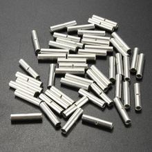 50Pcs Non Insulated Rolled Butt Crimp Connectors Terminal 18-22 AWG Silver For Wire Cable Gauge Electrical Connector 2024 - buy cheap