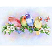 Mosaico de pássaros adoráveis ponto cruz 5d diy, pintura diamante de paisagem, strass para decoração de casa, presente 2024 - compre barato