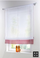 Cortina de decoração para casa e janelas romanas, cortina curta pura para sala de estar, quarto, varanda, tule, 1 peça 2024 - compre barato