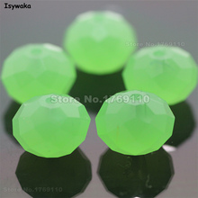 Ischuaka-contas de vidro verde não-hiiné, 10x12mm, 70 peças, rondelle, áustria, contas de vidro facetadas, contas espaçadoras soltas para fabricação de joias 2024 - compre barato