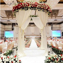 3m ajustável cabine redonda cerimônia princesa pavilhão artificial flor prateleira fio casamento arco pano de fundo decoração adereços suporte flor 2024 - compre barato