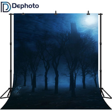 Defoto fundo fotográfico de halloween, floresta de horror bokeh cenário profissional fotochamada design original personalizado 2024 - compre barato