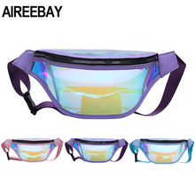 AIREEBAY Holographic Fanny Pack Women Laser Waist Bag Fashion Bum Bag Hologram Hip Bag for Girls 2019 New Design Chest Bags 2024 - buy cheap