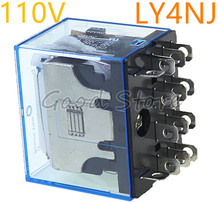 Relé de potencia LY4NJ, 110V, CA, CC, HH64P, LY4N-J, en miniatura, 4PDT, 4NO, 4NC, 14 pines, 10A, 1 ud. 2024 - compra barato