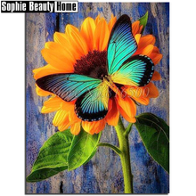 5D Diy Diamond Painting Butterfly Cross Stitch Pattern Full Diamond Embroidery Sunflower Diamond Mosaic Needlework Decor 192012 2024 - buy cheap