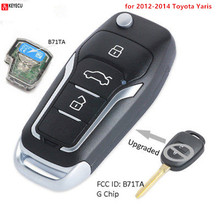 Keyecu Upgraded Flip key Floding Remote Key 2 Button Fob 433MHz + G Chip for Toyota Yaris 2012 2013 2014 FCC: B71TA 2024 - buy cheap